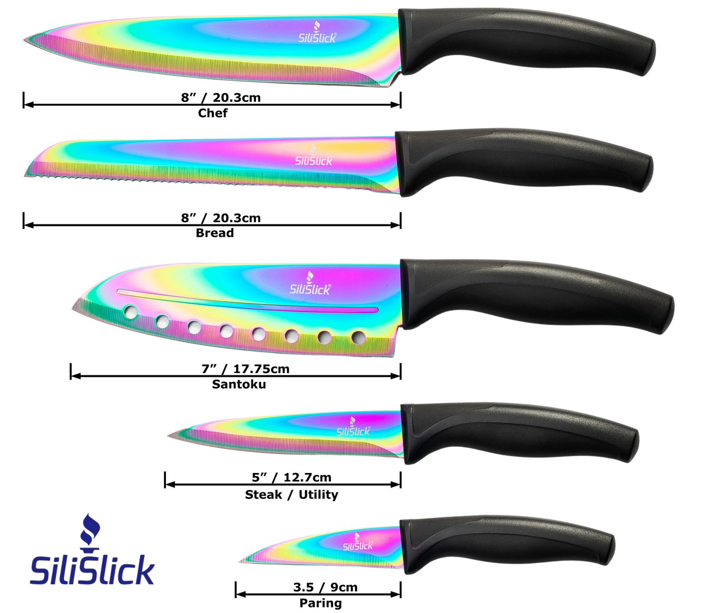 Kitchen Knife Set - Black Handle